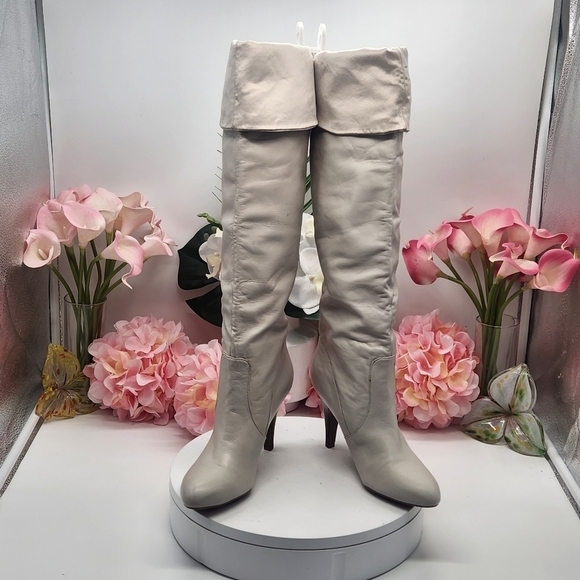 Marc Fisher MF New Cinch Knee High Leather Heeled Boots Size 6.5 - Picture 2 of 14